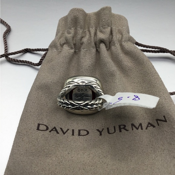 Gorgeous David Yurman Rich Red Garnet Ring w Diamonds! SZ  8.5” - Picture 4 of 10